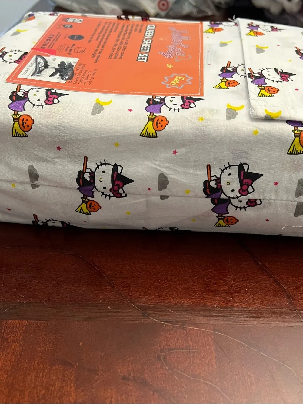 Hello Kitty Halloween Queen Sheet Set - White with Multi-Color Print